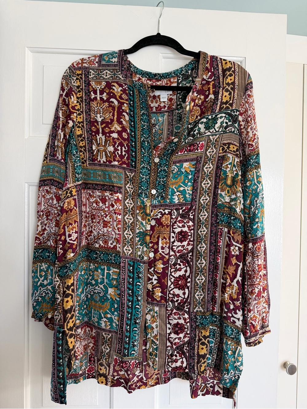 J. Jill Button Front Patchwork Tunic - Picture 3 of 5